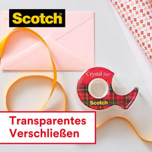 Lade das Bild in den Galerie-Viewer, Scotch® Crystal Klebeband, transparent, Vorteilspack, 8 Rollen, 19 mm x 33 m | Packung (1 Stück)