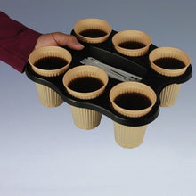 Lade das Bild in den Galerie-Viewer, Starpak 3 Becher-Trays, PS 22,4 cm x 24,4 cm x 2,4 cm schwarz für 6 Becher | Schrumpffolie (3 Stück)