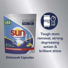 Lade das Bild in den Galerie-Viewer, Sun Professional Optimum All in One, Spülmaschinenkapseln mit Klarspüler und Salz | Packung (52 Tabs)
