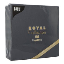 Lade das Bild in den Galerie-Viewer, PAPSTAR 50 Servietten "ROYAL Collection" 1/4-Falz 40 x 40 cm schwarz