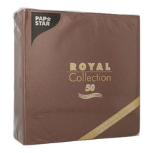 Lade das Bild in den Galerie-Viewer, PAPSTAR 50 Servietten "ROYAL Collection" 1/4-Falz 40 x 40 cm braun