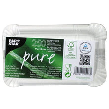 Lade das Bild in den Galerie-Viewer, PAPSTAR 250 Teller, Pappe "pure" eckig weiss