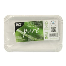 Lade das Bild in den Galerie-Viewer, PAPSTAR 250 Teller, Pappe "pure" eckig weiss
