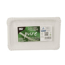 Lade das Bild in den Galerie-Viewer, PAPSTAR 250 Teller, Pappe "pure" eckig weiss