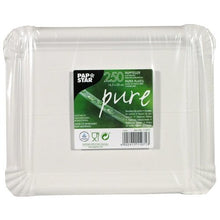 Lade das Bild in den Galerie-Viewer, PAPSTAR 250 Teller, Pappe "pure" eckig weiss