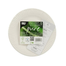 Lade das Bild in den Galerie-Viewer, PAPSTAR 100 Teller, Pappe "pure" rund, weiss extra stark
