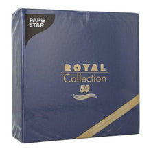 Lade das Bild in den Galerie-Viewer, PAPSTAR 50 Servietten "ROYAL Collection" 1/4-Falz 40 x 40 cm dunkelblau