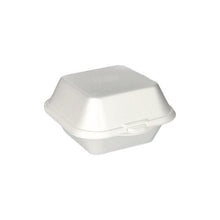 Lade das Bild in den Galerie-Viewer, Starpak 100 Hamburger-Boxen mit Klappdeckel, XPS 7,5 cm x 12 cm x 12 cm weiss | Schrumpffolie (100 Stück)