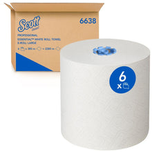 Lade das Bild in den Galerie-Viewer, Scott® Essential™ Rollenhandtücher 6638 Großrolle 1-lagig 6 Rollen | Karton (6 Rollen)
