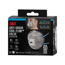 Lade das Bild in den Galerie-Viewer, 3M™ Cool Flow™ Partikelmaske 9922, FFP2, geruchshemmend, mit Ventil, 2er-Pack | Packung (1 Stück)