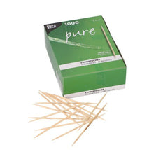 Lade das Bild in den Galerie-Viewer, PAPSTAR Zahnstocher "pure" aus Holz, rund, 8 cm | Faltschachtel (1000 Stück)