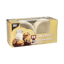 Lade das Bild in den Galerie-Viewer, PAPSTAR Muffins-Backförmchen Ø 5 cm, 3,5 cm hoch, weiß | Faltschachtel (20 Stück)