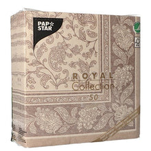 Lade das Bild in den Galerie-Viewer, PAPSTAR 50 Servietten "ROYAL Collection" 1/4-Falz 40 x 40 cm mocca