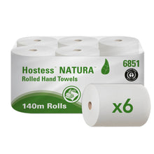 Lade das Bild in den Galerie-Viewer, Hostess™ NATURA Rollenhandtücher - Rolle / Natur - 6 Rolls x 1 Sheet | Karton (6 Rollen)
