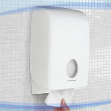Lade das Bild in den Galerie-Viewer, Aquarius™ Spender für gefaltete Handtücher - Interfold / Weiß - 1 Dispenser | Karton (1 Spender)