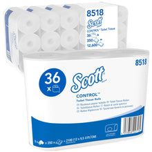 Lade das Bild in den Galerie-Viewer, Scott® Control™ Toilettenpapier - Standard / Weiß - 6 Packs x 6 small rolls x 350 Toilet Tissue Sheets | Karton (6 Päckchen)