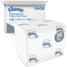 Lade das Bild in den Galerie-Viewer, Kleenex® Toilettenpapier - Einzelblattsytem / Weiß /200 - 36 Packs x 200 Toilet Tissue Sheets | Karton (36 Päckchen)