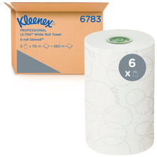 Lade das Bild in den Galerie-Viewer, Kleenex® Ultra™ Rollenhandtücher - E-roll Slimroll™ / Weiß /2 ply 6x110m - 6 Rolls x 1 Sheet | Karton (6 Rollen)