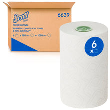 Lade das Bild in den Galerie-Viewer, Scott® Essential™ Rollenhandtücher - E-roll Slimroll™ / Weiß /1 ply 6x180m - 6 Rolls x 1 Sheet | Karton (6 Rollen)