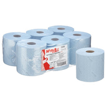 Lade das Bild in den Galerie-Viewer, WypAll® L10 Papierwischtuch für Lebensmittel & Hygiene - Zentralentnahme / Blau /1-lagig - 6 Rolls x 800 Sheets | Karton (6 Rollen)