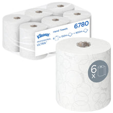 Lade das Bild in den Galerie-Viewer, Kleenex® ULTRA™ Handtücher - Rolle / Weiß /150m - 6 Rolls x 1 Sheet | Karton (6 Rollen)