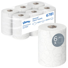 Lade das Bild in den Galerie-Viewer, Kleenex® Ultra™ Slimroll™ Handtücher - Rolle / Weiß - 6 Rolls x 1 Sheet | Karton (6 Rollen)