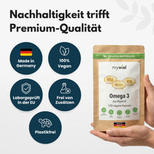 Lade das Bild in den Galerie-Viewer, Omega 3 Kapseln aus Algenöl - Vegan