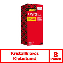 Lade das Bild in den Galerie-Viewer, Scotch® Crystal Klebeband, transparent, Vorteilspack, 8 Rollen, 19 mm x 33 m | Packung (1 Stück)