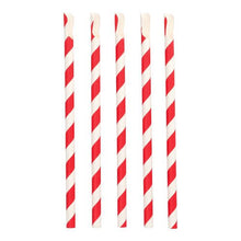 Lade das Bild in den Galerie-Viewer, PAPSTAR Trinkhalme mit Löffel, rot/weiß "Stripes", 23 cm, Ø 10 mm | Folie (200 Stück)