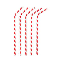 Lade das Bild in den Galerie-Viewer, PAPSTAR Trinkhalme Papier rot/weiß "Stripes", flexibel, 22 cm | Folie (200 Stück)