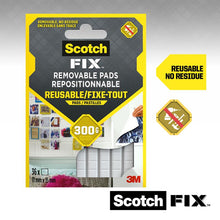 Lade das Bild in den Galerie-Viewer, Scotch-FIX™ Ablösbare Klebepads 301008C36-P, 11 mm x 15 mm, 36 Stück/Packung | Packung (1 Stück)