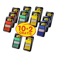 Lade das Bild in den Galerie-Viewer, Post-it® Index Haftstreifen, Standard, Verschiedene Farben, 25.4 mm x 43.2 mm, Promotion, 50 Haftstreifen/Spender, 10 Spender + 2 Gratis/Packung | Packung (1 Set)