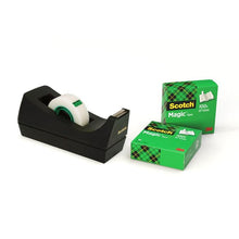 Lade das Bild in den Galerie-Viewer, Scotch™ Schreibtisch-Klebebandabroller C38, Schwarz + Scotch® Magic™ Unsichtbares Klebeband, 19 mm x 33 m, 3 Rollen/Packung | Packung (1 Stück)