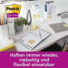 Lade das Bild in den Galerie-Viewer, Post-it® Super Sticky Notes, Gelb, 76 mm x 76 mm, Promotion, 90 Blatt/Block, 14 Blöcke + 2 Gratis/Packung, 100% PEFC, SGSCH-PEFC-COC-110078 | Packung (1 Stück)