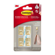 Lade das Bild in den Galerie-Viewer, Command™ Metallhaken Größe S, Goldfarbe, 17032BR-4ES, 4 Haken, 5 Strips | Packung (1 Stück)