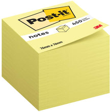 Lade das Bild in den Galerie-Viewer, Post-it® Notes Würfel, Gelb, 76 mm x 76 mm, 450 Blatt/Block, 1 Block/Packung, 100% PEFC, SGSCH-PEFC-COC-110078 | Packung (1 Set)