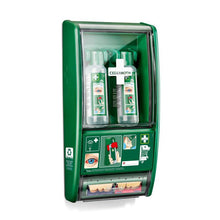 Lade das Bild in den Galerie-Viewer, Cederroth augenspülstation, inkl. 2 x 500 ml flaschen à 725200 mit salvequick pflasterspender ref 490700 | Packung (1 Stück)