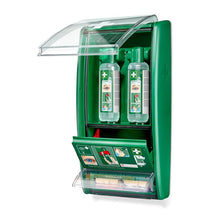 Lade das Bild in den Galerie-Viewer, Cederroth augenspülstation, inkl. 2 x 500 ml flaschen à 725200 mit salvequick pflasterspender ref 490700 | Packung (1 Stück)