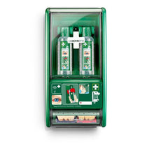 Lade das Bild in den Galerie-Viewer, Cederroth augenspülstation, inkl. 2 x 500 ml flaschen à 725200 mit salvequick pflasterspender ref 490700 | Packung (1 Stück)