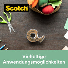 Lade das Bild in den Galerie-Viewer, Scotch® Magic™ Klebeband, mit 66 % pflanzlichem Klebstoff hergestellt, 19 mm x 20 m, 1 Rolle + 1 Abroller aus Recyclingmaterial/Packung | Packung (1 Rolle)