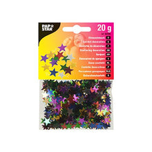 Lade das Bild in den Galerie-Viewer, PAPSTAR Deko-Streuschmuck "Stars", farbige Folie Ø 1 cm, 20 g | Beutel (1 Stück)