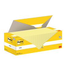 Lade das Bild in den Galerie-Viewer, Post-it® Notes, Gelb, 76 mm x 127 mm, 100 Blatt/Block, 18 Blöcke + 6 Gratis/Packung, Kartonverpackung, 100% PEFC, SGSCH-PEFC-COC-110078 | Packung (1 Stück)