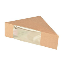 Lade das Bild in den Galerie-Viewer, PAPSTAR Sandwichboxen mit Sichtfenster, braun, aus PLA, 12,3 cm | Folie (50 Stück)