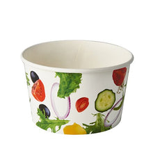 Lade das Bild in den Galerie-Viewer, Starpak 50 Salatschalen, Pappe "To Go" 600 ml Ø 12,5 cm · 7,5 cm "Salad" | Folie (50 Stück)