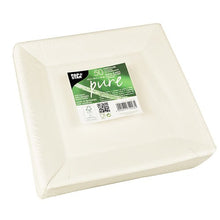 Lade das Bild in den Galerie-Viewer, PAPSTAR Papp-Teller eckig, 22,5 cm, weiß, "pure" Design | Schrumpffolie (50 Stück)