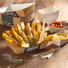 Lade das Bild in den Galerie-Viewer, PAPSTAR 50 Pommes-Frites-Trays "pure" "Good Food" 3,5 cm x 7 cm