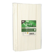 Lade das Bild in den Galerie-Viewer, PAPSTAR Shake-Halme Papier "pure" Ø 8 mm, 25 cm, weiß, umweltfreundlich | Folie (100 Stück)
