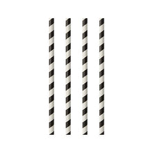 Lade das Bild in den Galerie-Viewer, PAPSTAR 25 Trinkhalme, Papier Ø 6 mm · 20 cm schwarz/weiss "Stripes"