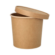 Lade das Bild in den Galerie-Viewer, PAPSTAR Suppenbecher aus Pappe, braun, Ø 11,5 cm, 11 cm hoch | Folie (25 Stück)