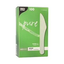 Lade das Bild in den Galerie-Viewer, PAPSTAR Messer "pure" 15,8 cm, weiß, umweltfreundlich und stabil | Faltschachtel (100 Stück)